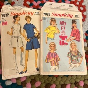 Vintage Simplicity Patterns Late 1960s Bundle of Two (2)